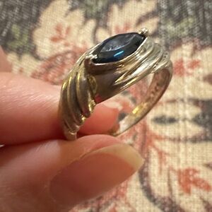 Elegant Silver and Blue Women's Ring